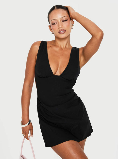 Sunswept rückenfreies Minikleid Schwarz