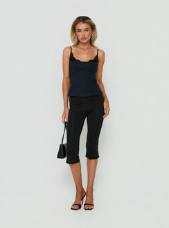 Avedon Foldover Waist Capri Trousers Black