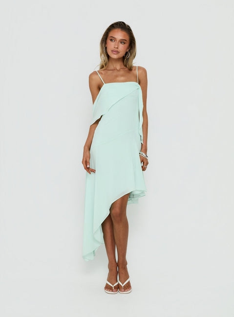 Massey Neckholder-Midikleid mit tiefem Rückenausschnitt, Aqua