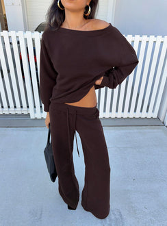 Dodie Wide-Leg-Hose in gewaschenem Braun