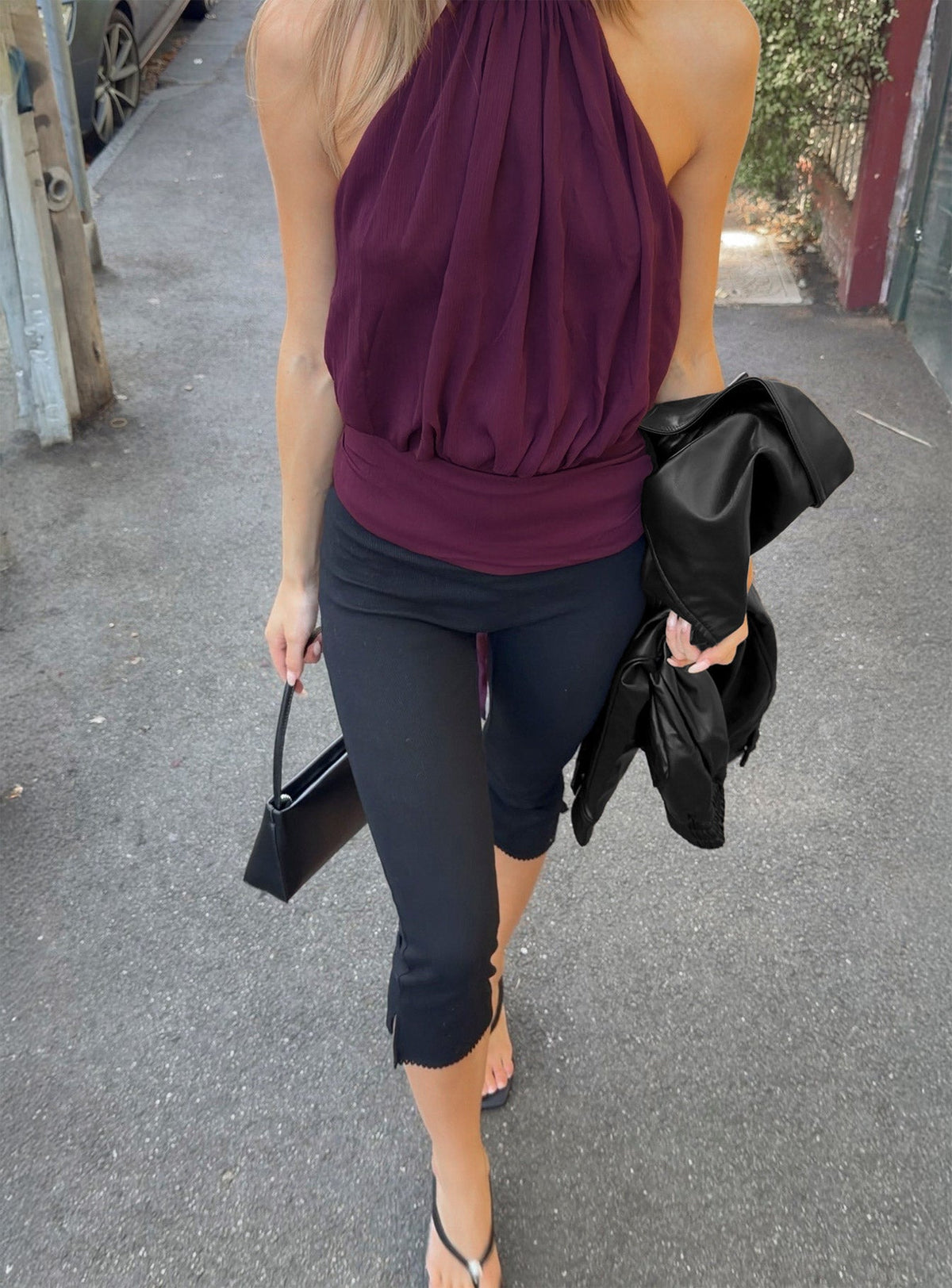 Baseline Ripp-Caprihose Schwarz Petite