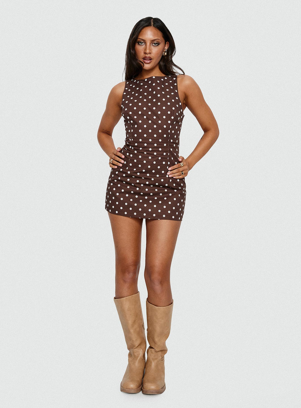 Yumiko Playsuit Braun gepunktet