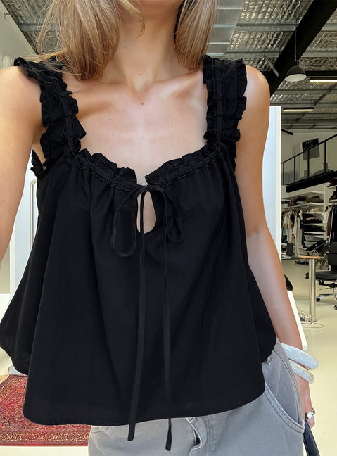Swing Babydoll Top Schwarz