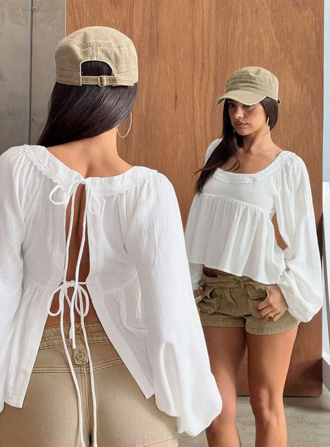 Benjie Langarmshirt Weiß