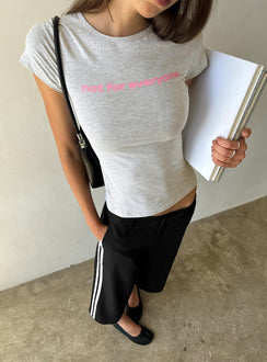 Not For Everyone mit Motivprint Baby Tee Grau meliert / Pink