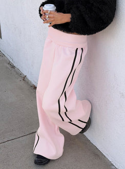 Lockie Foldover Baggy Track Trousers Pink / Schwarz