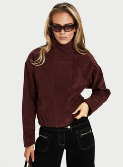Tayne Trichterhalsjacke Bordeauxrot