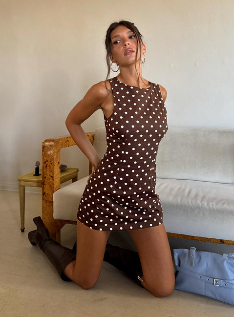 Yumiko Playsuit Braun gepunktet
