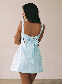 Asterie Minikleid mit Schleifendetail, Blau