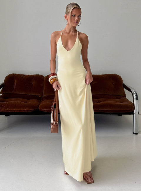 Palmas Neckholder-Maxikleid Buttergelb