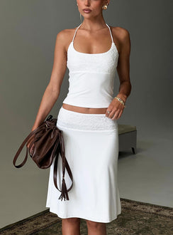 Zenaide Neckholder-Top mit Spitzendetail Weiß