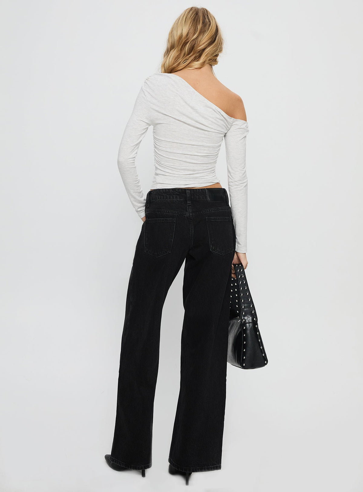 Ellanor Low Rise Straight Leg Jeans Used-Schwarz