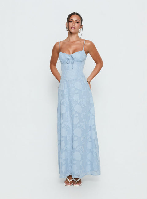 Members Only Maxikleid Blau Burnout