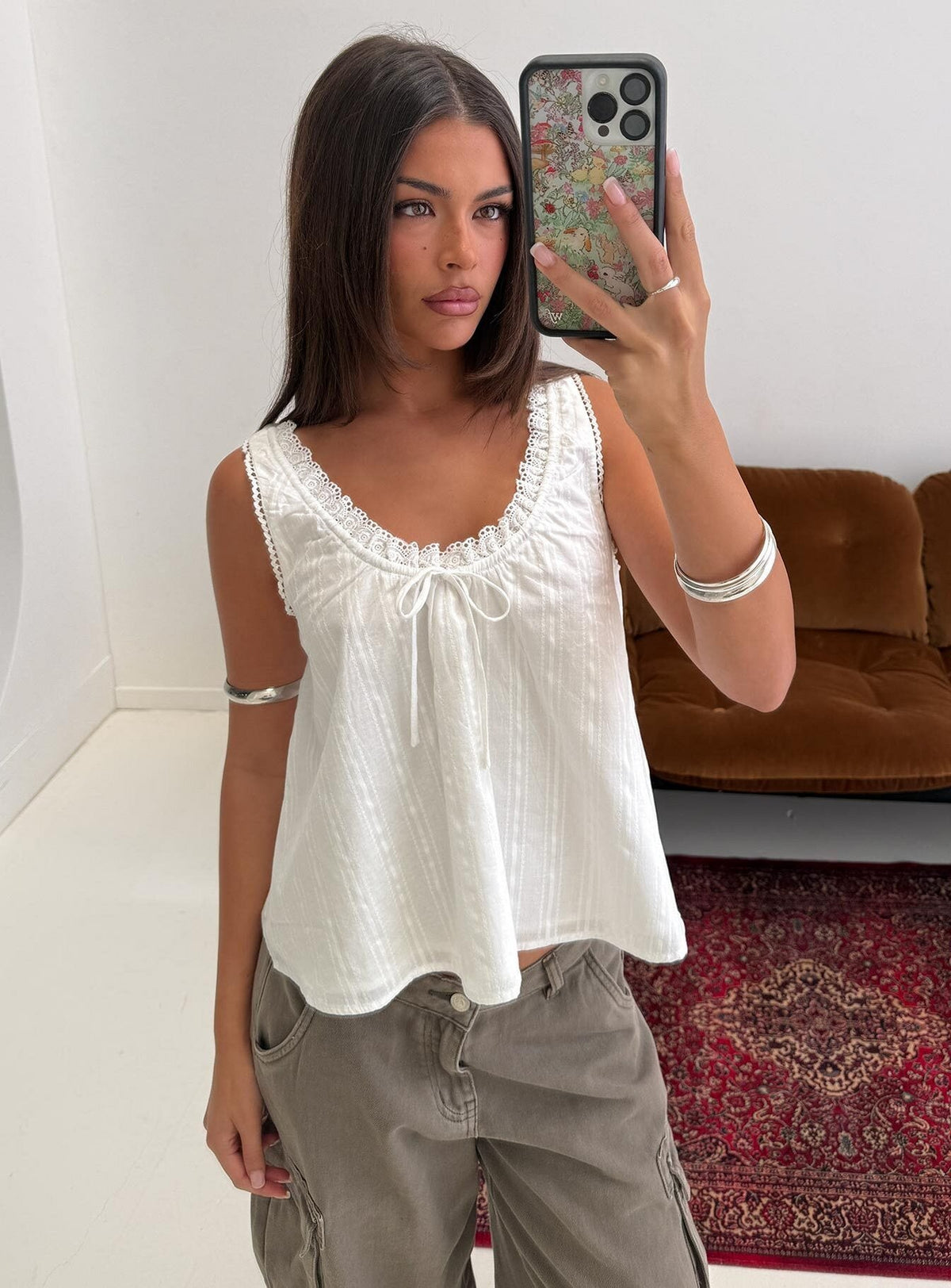 Antiquity Babydoll Top Weiß