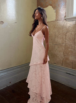 Lyricah Stufenmaxikleid mit Rückenschnürung Pink