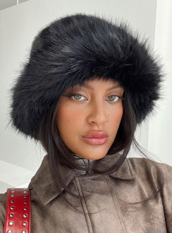 Avaah Fluffy Hut Schwarz