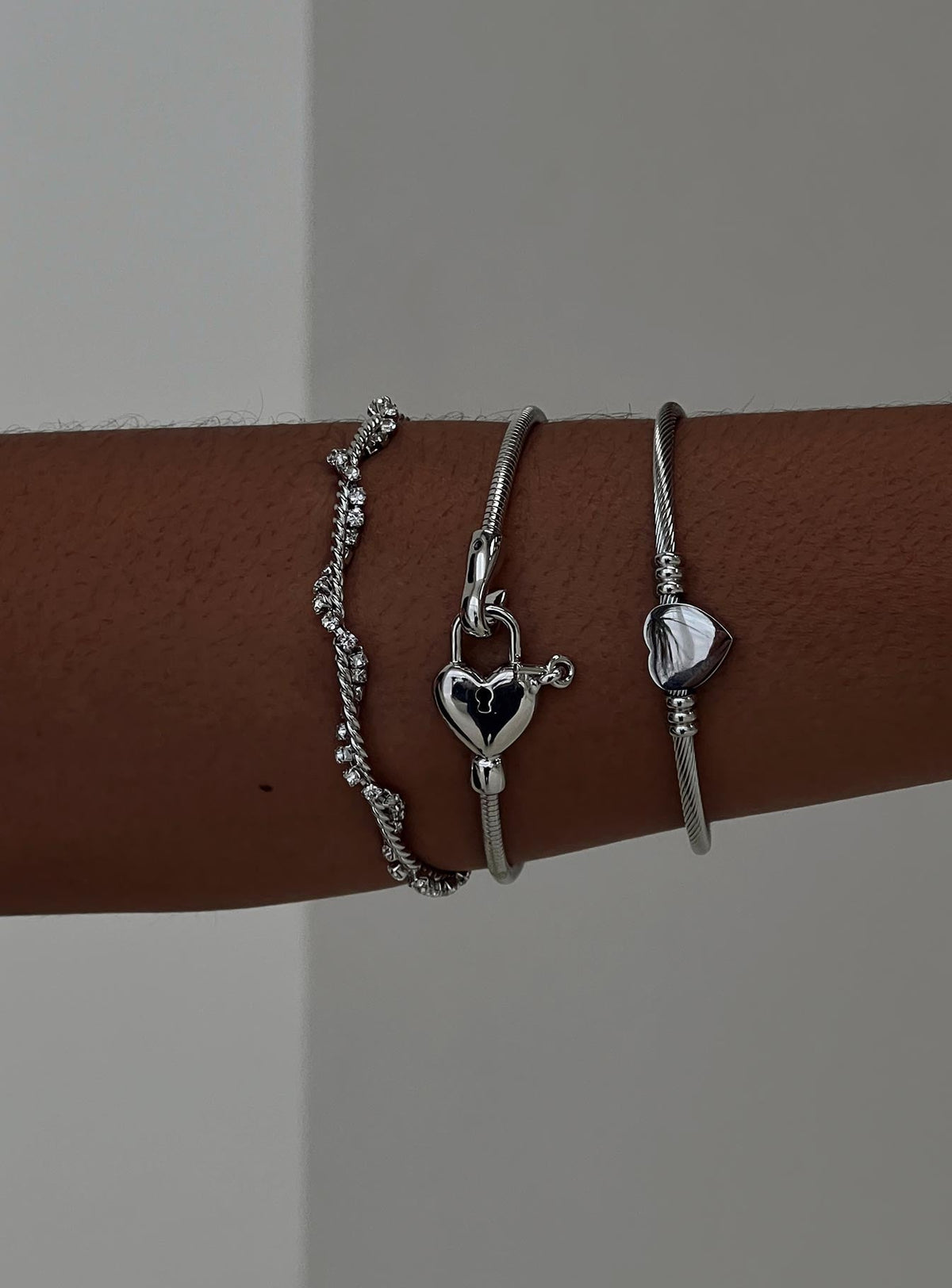 In The Moonlight Mondlicht Armband-Set Silber