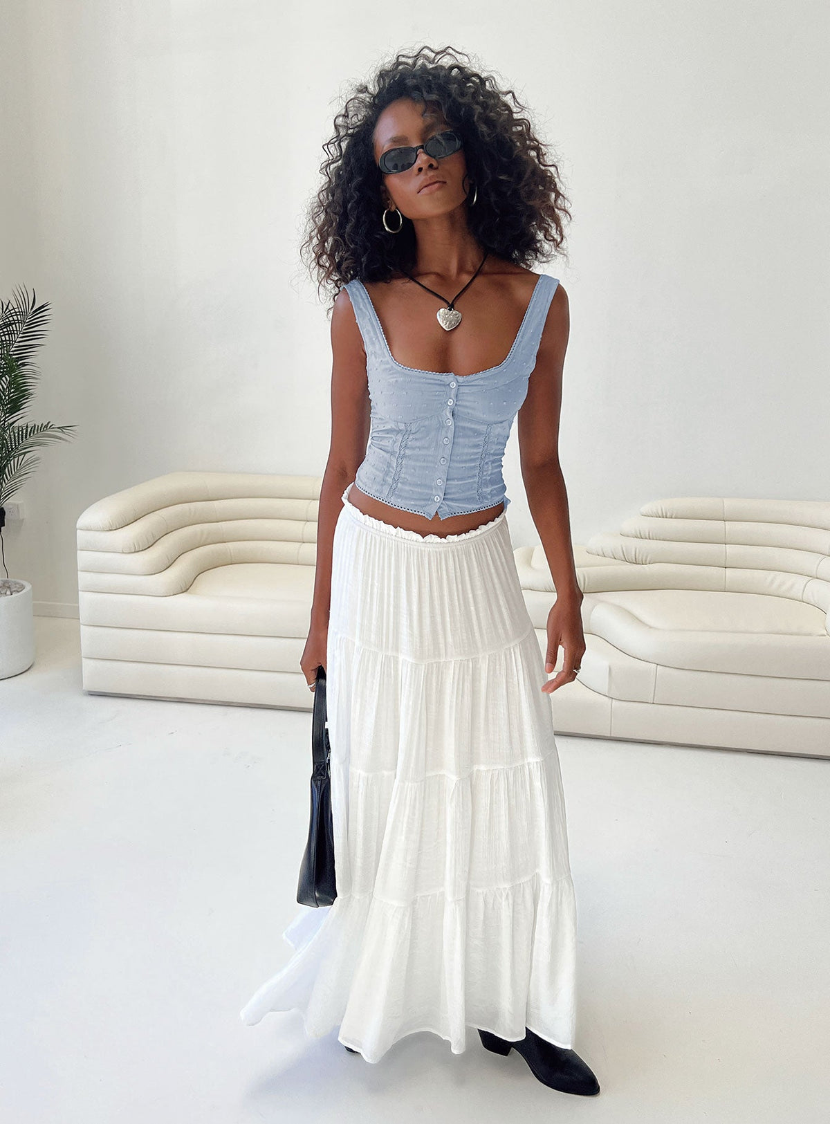 product Mya Maxi Skirt White Princess Polly  