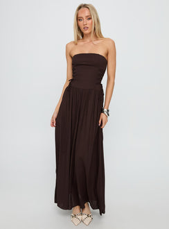 So Far So Good Maxikleid Schokobraun