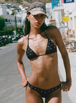 Jenner Triangle Studded Bikinioberteil Schwarz