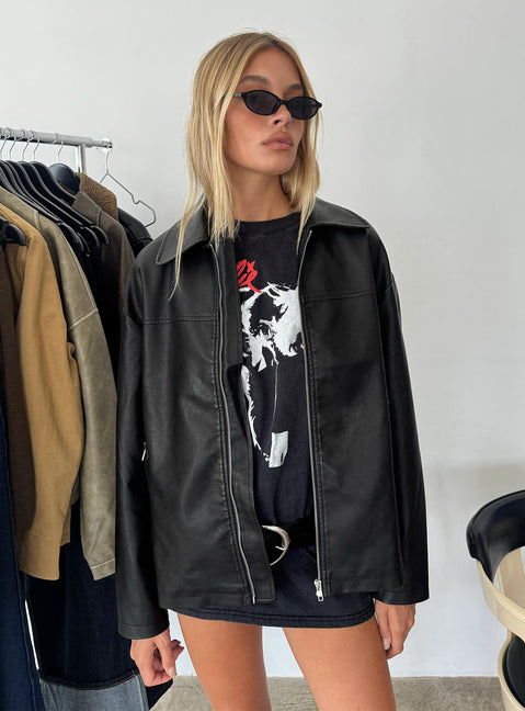 Napoleon Kunstlederjacke Schwarz