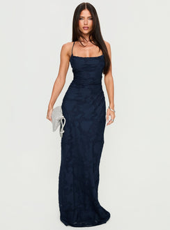 Celena Maxikleid Navy Burnout