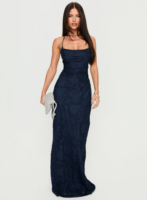 Celena Maxikleid Navy Burnout