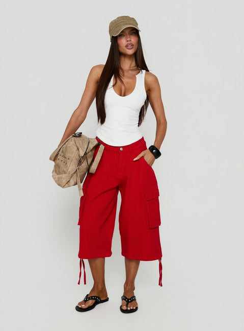 Hudsen Longline Cargo-Shorts Rot