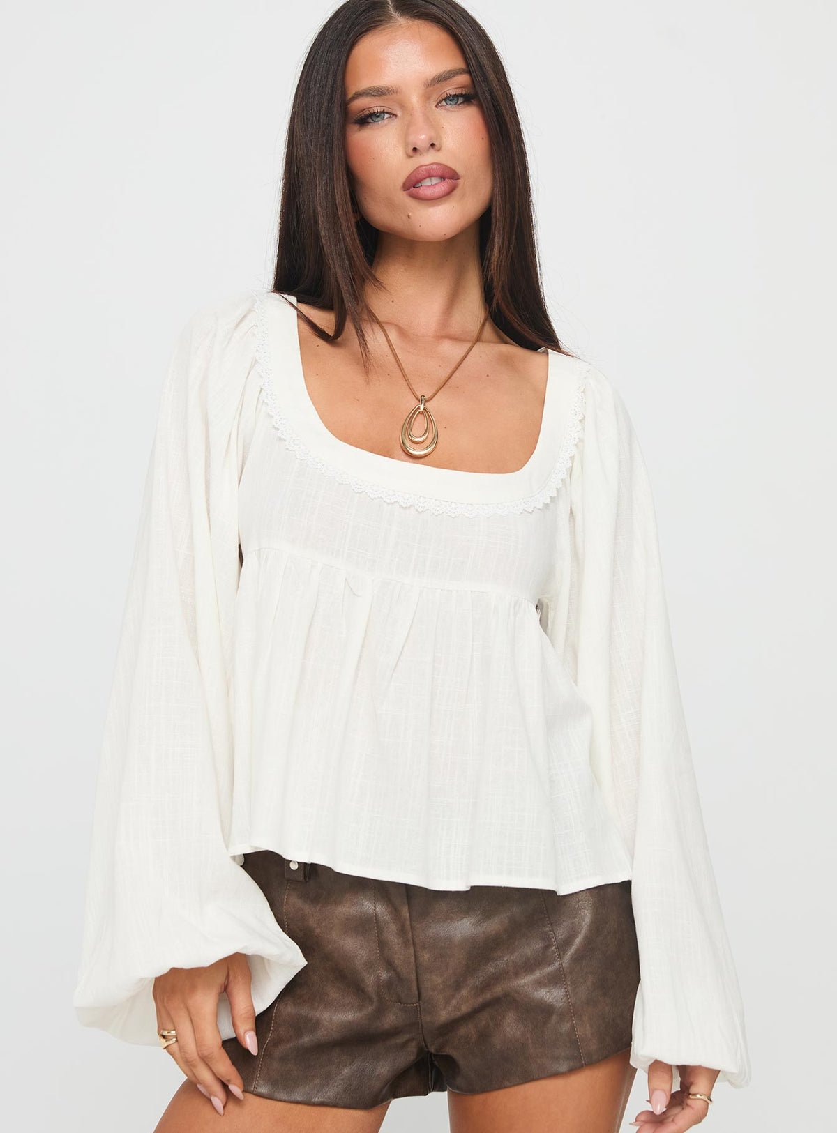 Benjie Langarmshirt Weiß