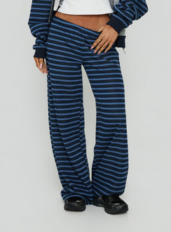 Delaeni Straight Leg Track Trousers Blue Stripe