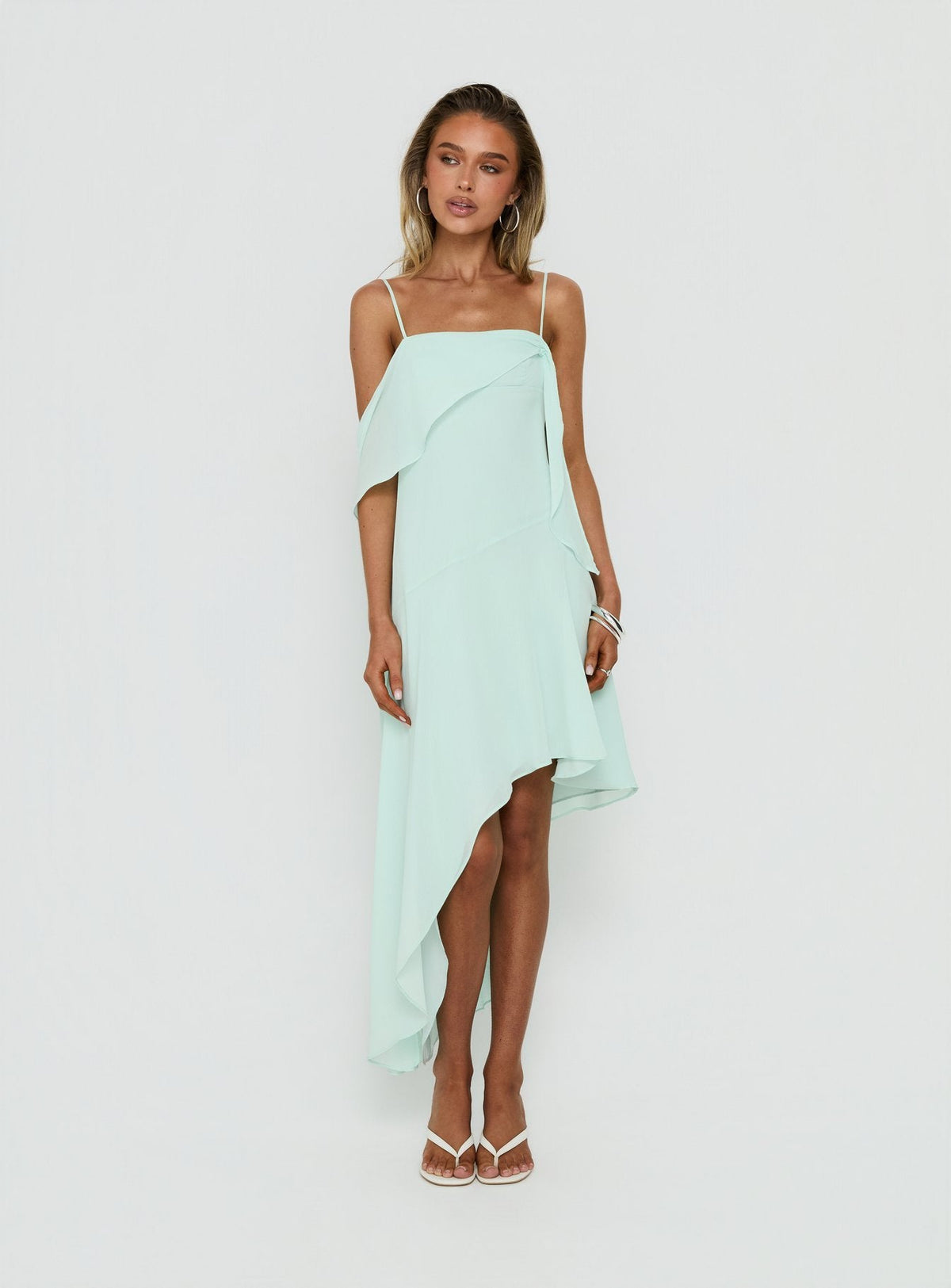 Massey Neckholder-Midikleid mit tiefem Rückenausschnitt, Aqua