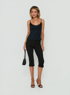 Avedon Foldover Waist Capri Trousers Black
