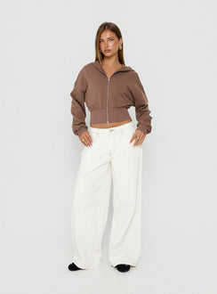 Naylor Mid Rise Wide Leg Jeans Creme
