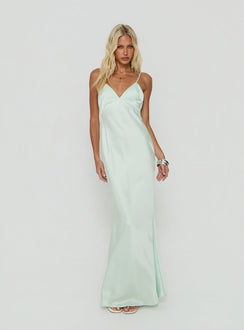 Flip A Switch Satin-Spitzen-Unterkleid Maxikleid Mint
