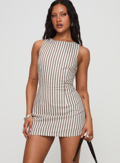 Yumiko Jumpsuit Braun Gestreift Groß