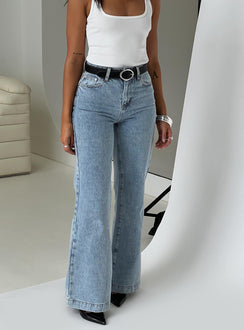 Goldie High Rise Wide Leg Jeans Hellblau