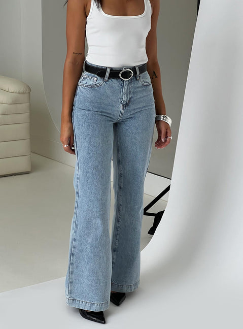 Goldie High Rise Wide Leg Jeans Hellblau