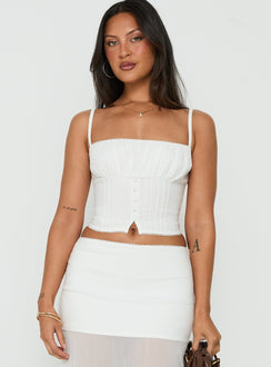 Piya gerafftes Bustier-Cami-Top Weiß