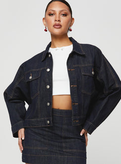 Hughes Jacke Dunkelblaue Jeans