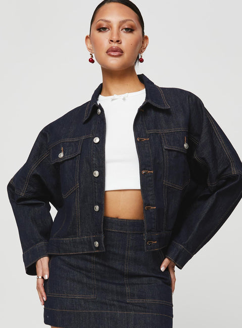 Hughes Jacke Dunkelblaue Jeans