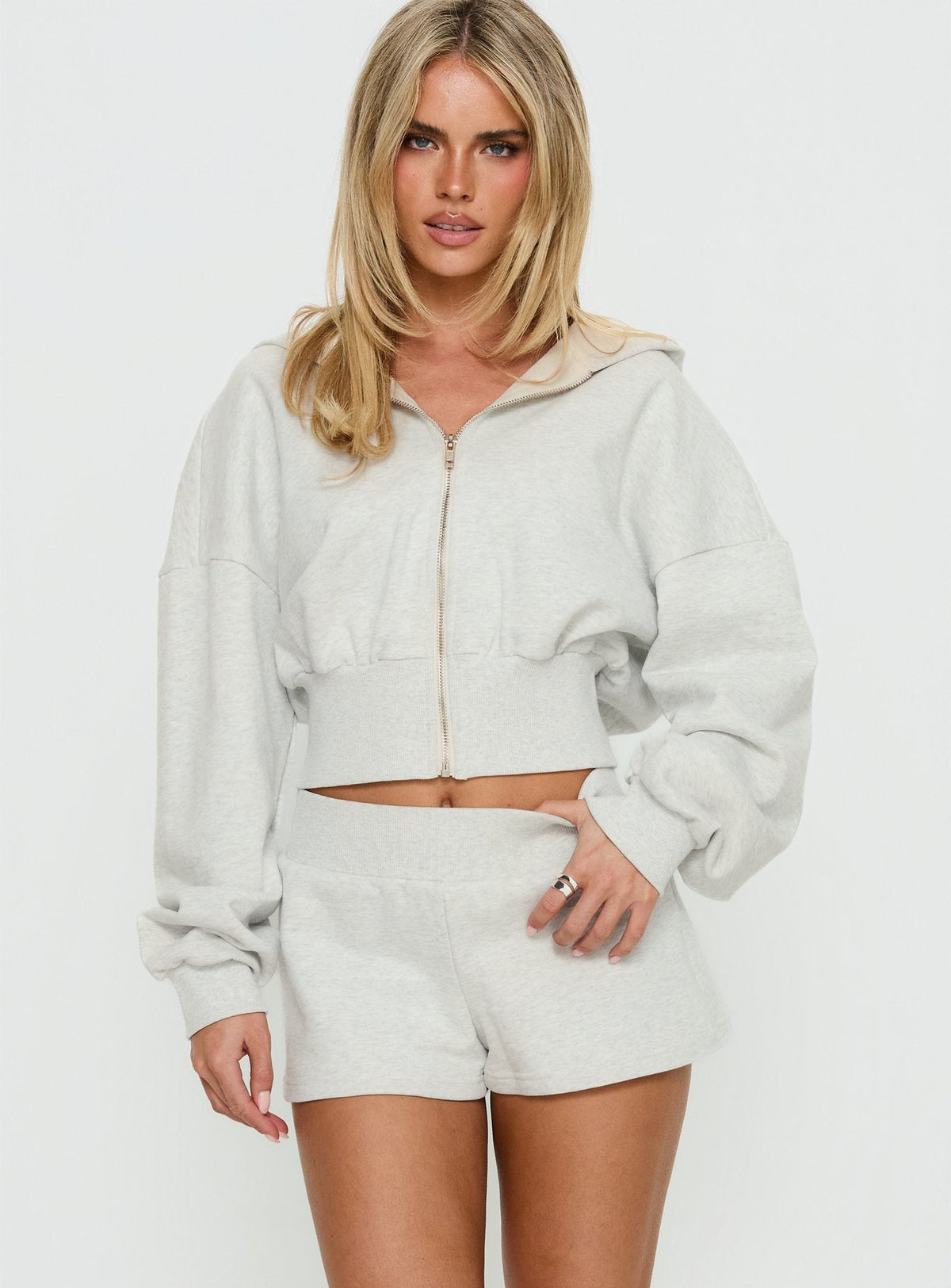 Daybreak Rib-Taillen-Shorts Schneemelange