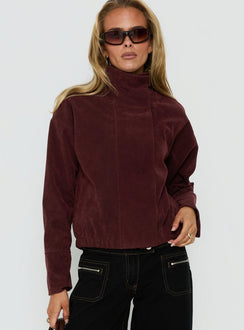 Tayne Trichterhalsjacke Bordeauxrot