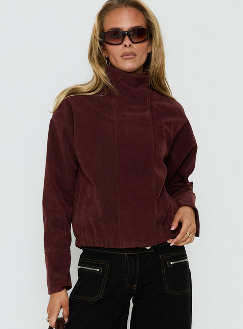 Tayne Trichterhalsjacke Bordeauxrot
