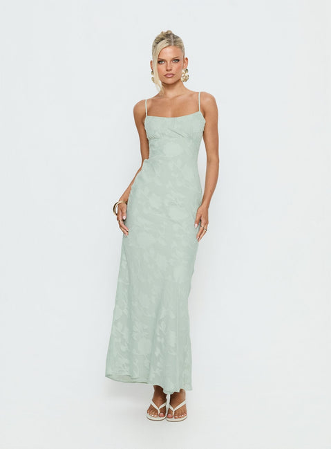 Avienna Maxi-Kleid Salbeigrün Burnout