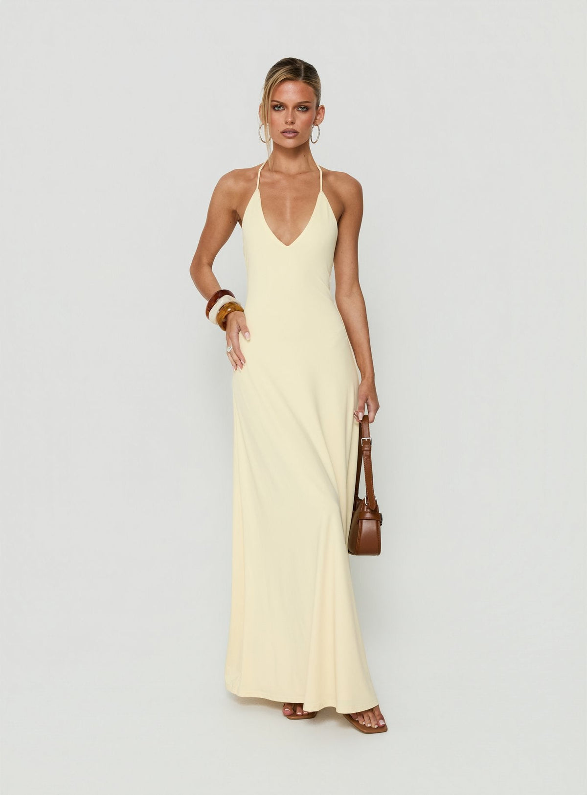 Palmas Neckholder-Maxikleid Buttergelb