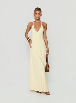 Palmas Neckholder-Maxikleid Buttergelb
