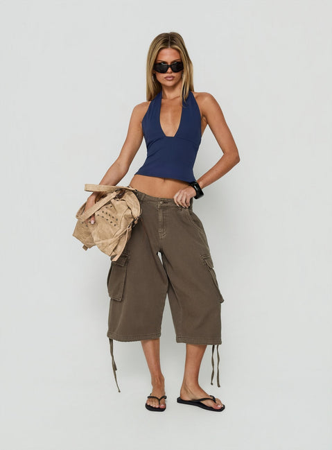 Daily Define Neckholder-Top Marineblau