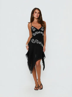 Pappilion Asymmetrisches Midikleid Schwarz