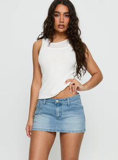 Jordi Low Rise Jeans-Skort Hellblau Waschung