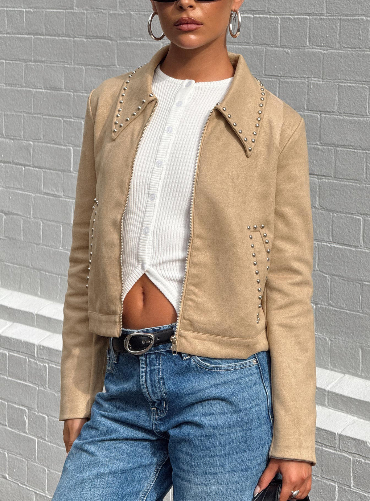 Hurleigh Wildlederimitatjacke Braun